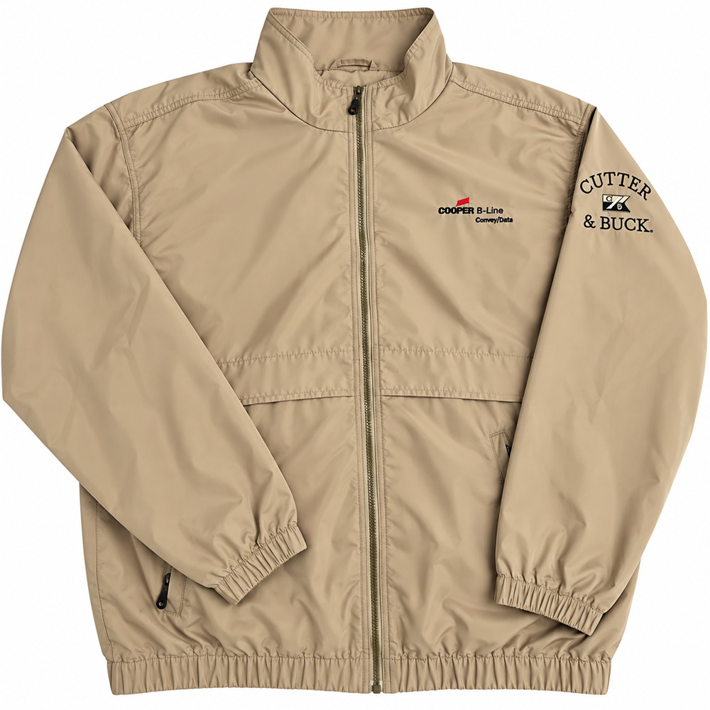Cutter & Buck ClimaGuard Mens XXL Tan Windbreaker Jacket Full Zip Lightweight